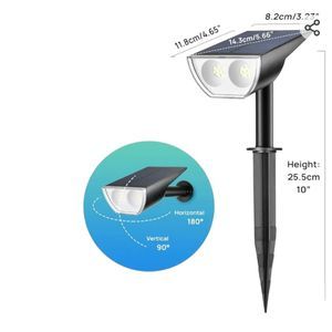 Linkind Solar LED Spotlights 2-Pack - Black, Waterproof Outdoor Lighting